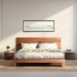 Rampart Bed - Quick Ship - Barnwood Reclaimed Aesthetic - Modern Rustic - Solid Wood - Platform Bed Frame & Headboard - Handmade in USA