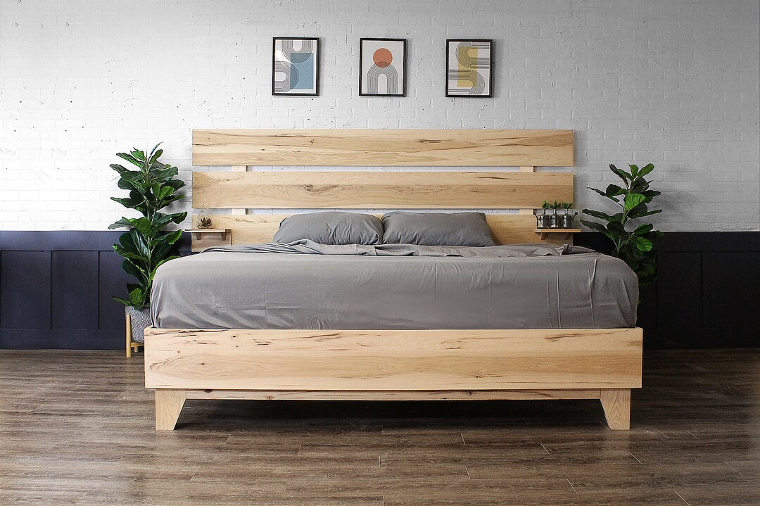 Seven Bridges Bed Frame Mid Century Modern Rustic Style Handmade - Etsy