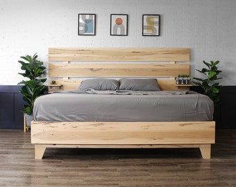 Seven Bridges Bed Frame - Mid Century - Modern Rustic Style - Handmade