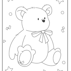 Cute Bear Coloring Pages/pdf File/for Kids/ 21 Pages - Etsy