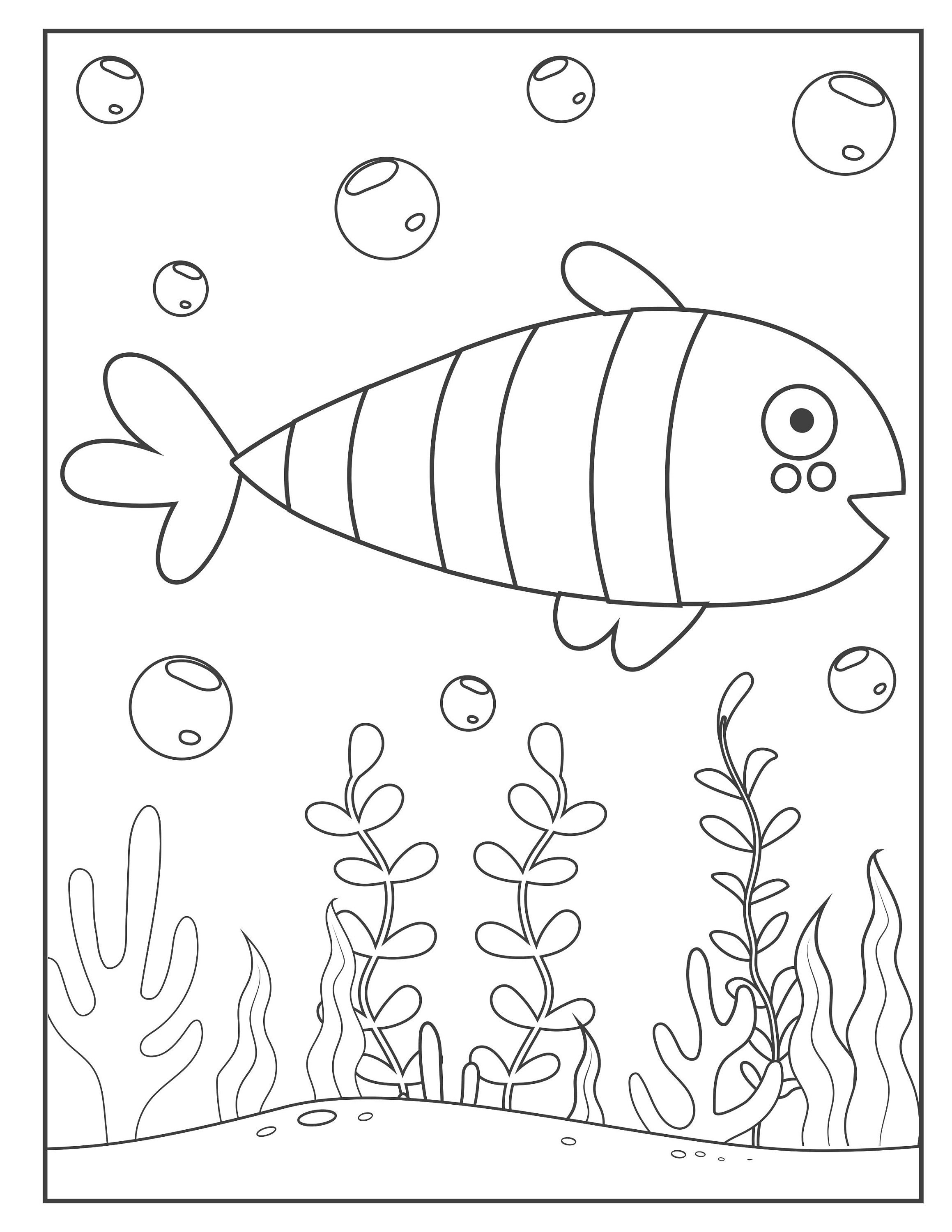 Cute Sea Animals Coloring Worksheet/20 Pages/pdf File/instant | Etsy