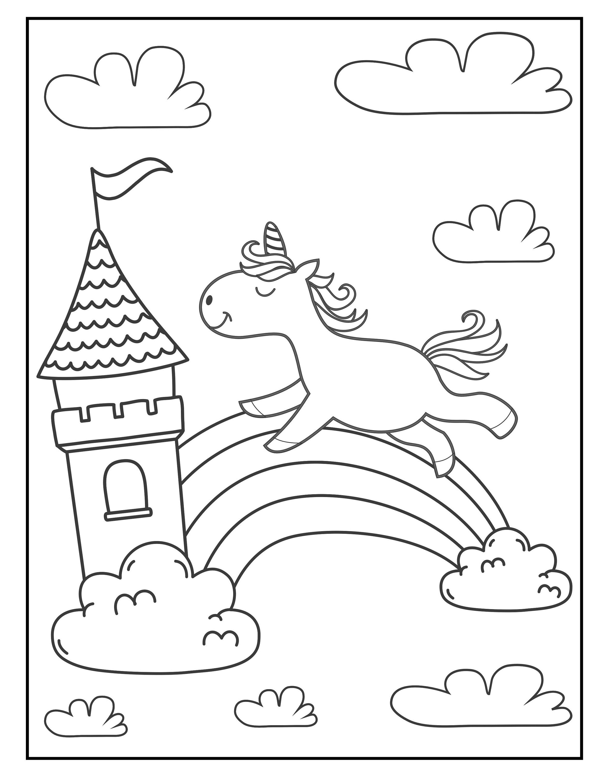 cute-unicorn-coloring-pages-for-kids-40-pages-pdf-file-etsy-canada