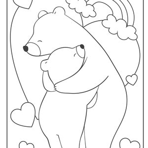 Cute Bear Coloring Pages/pdf File/for Kids/ 21 Pages - Etsy