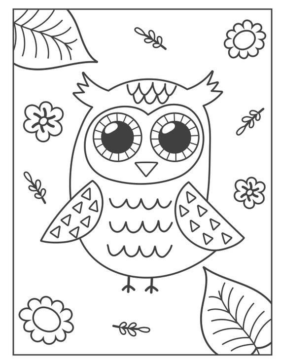 Cute Owl Coloring Pages/instant Download/21 Pages/for Kids - Etsy