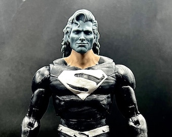 Custom Solar Man Inspired Headsculpt, 1/10 & 1/12 scale, Action Figure Accessories, Super Human Headsculpt, 3d printed accessory
