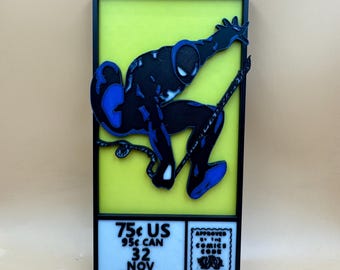 Shadow Webslinger Comic Corner Box, 3D Printed Comic Book Cover Display, Shelf and Wall Corner Decor, Geek Room Gift