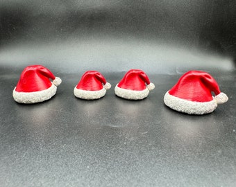 Santa Hats for Action Figures, 1/12 and 1/10 Scale Accessories, 3d Printed Santa Hat Variety Pack, Action Figure Accessories for Toys, Xmas