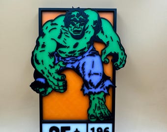 Green Giant Comic Corner Box, 3D Printed Comic Book Cover Display, Shelf and Wall Corner Decor, Geek Room Gift