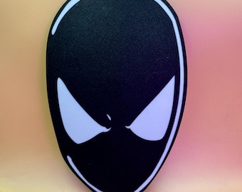 Symbiote Crawler Hero Head Wall Art, 3D Printed Comic Mask Wall Decor, Velcro Mount, Geek Room Gift