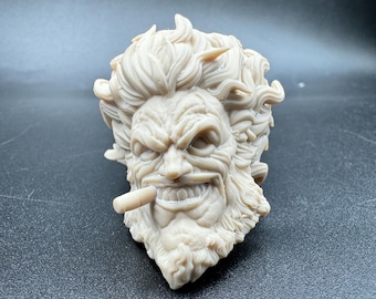 Custom Space Biker Outlaw Inspired Headsculpt, 1/10 & 1/12 scale, Action Figure Accessories, Super Human Headsculpt, 3d printed accessory