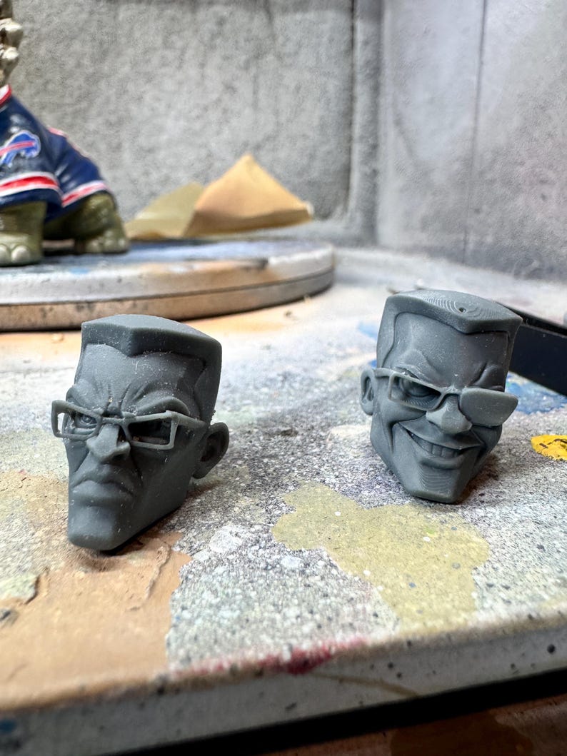 Custom Action Figure Head Sculpt of You, Custom Figure Head From Your Photo, 3D Modeled Resin Print, 1/12 1/10 1/6 Scale image 19