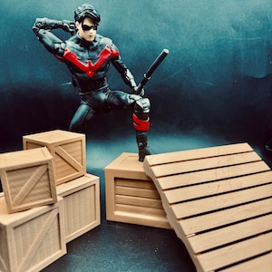 Action Figure 1/12 and 1/10 Scale Accessories 3d Printed Variety Pack Wave 2 Wood Crates, Boxes, Pallet,  Action Figure Accessories for Toys