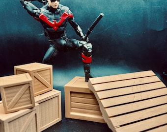 Action Figure 1/12 and 1/10 Scale Accessories 3d Printed Variety Pack Wave 2 Wood Crates, Boxes, Pallet,  Action Figure Accessories for Toys