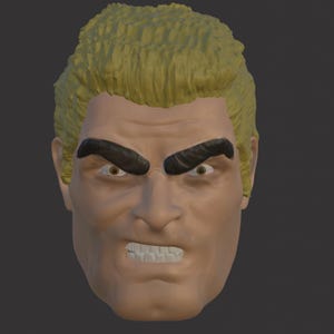 Custom 1/12 Scale Unmasked Male Head | Gritty Reporter Style | Comic Style Inspired Action Figure Head Sculpt for Kitbashing & Custom Builds
