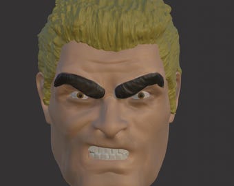 Custom 1/12 Scale Unmasked Male Head | Gritty Reporter Style | Comic Style Inspired Action Figure Head Sculpt for Kitbashing & Custom Builds