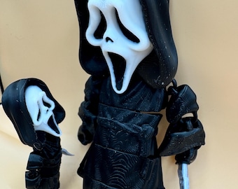 Horror Inspired Flexi Figures – Articulated 3D Printed Horror Icons – Poseable Creepy Monsters – Flexi Horror Toy – Spooky Desk Collectible