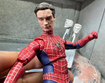 Scultura della testa ispirata a Spider 1 personalizzata, scultura della testa per action figure, accessori per action figure 1/12 e 1/10, stampa 3D, ritratto di action figure