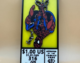 Webbed Hero 2 Comic Corner Box, 3D Printed Comic Book Cover Display, Shelf and Wall Corner Decor, Geek Room Gift