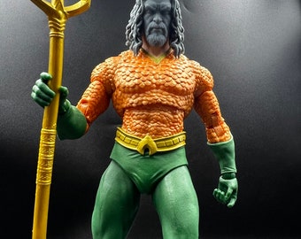 Custom Aqua Guy Head Sculpt, Dc Multiverse Scale, 7" Action Figure Head Sculpt, 1/12 1/12 Action Figure Accessories, Mamoa, 3D Printed Head