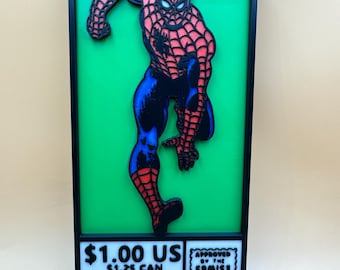 Webbed Hero Comic Corner Box, 3D Printed Comic Book Cover Display, Shelf and Wall Corner Decor, Geek Room Gift