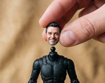 Custom Head Sculpt of You From Your Photo, AI Assisted 3D Portrait Head for Action Figures, Resin Printed, 1/12 1/10 1/6 Scale