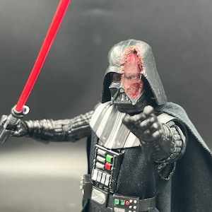 Custom Dark Sith Inspired Head Sculpt, Black Series Scale, Damaged Darth Head Sculpt, 1/12 and 1/10 scale Action Figure Accessories, head