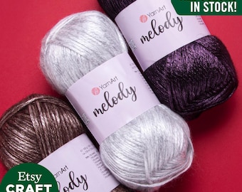 YarnArt Melody: Wool Blend Glittery Shiny Sparkly Yarn Knitting Crocheting Winter Garments