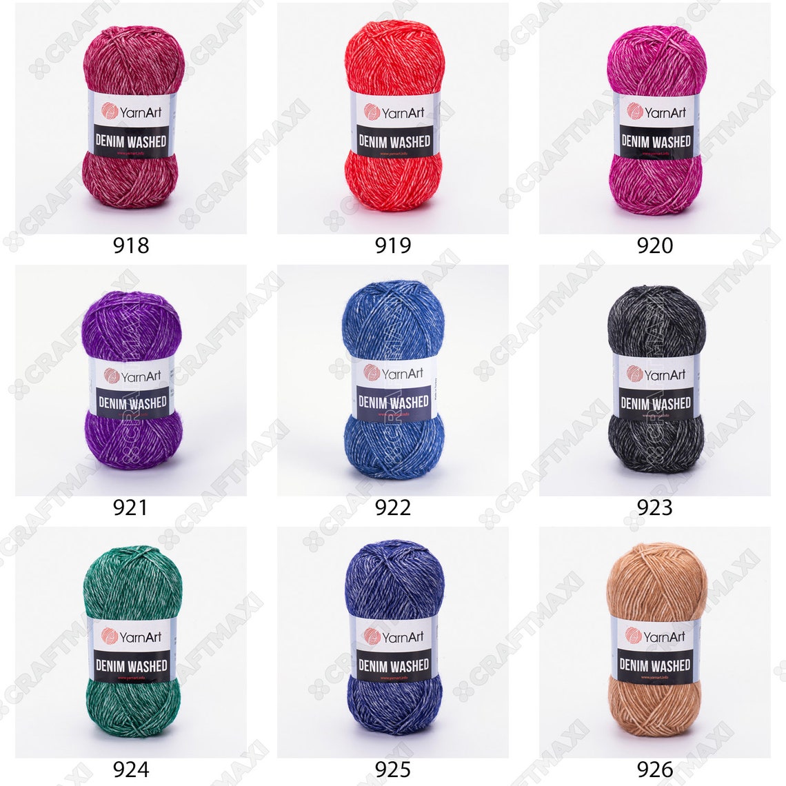 YARNART DENIM WASHED Melange Knitting Yarn 70 Cotton Etsy