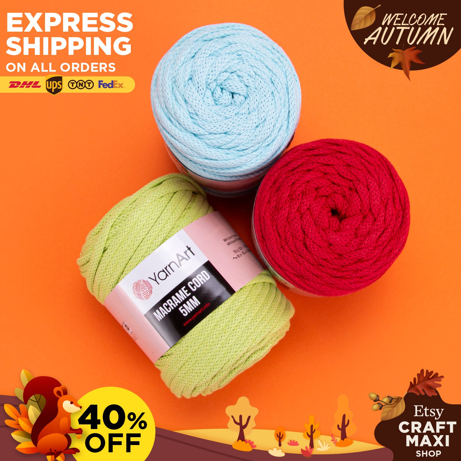 YarArt MACRAME COTTON Yarn, Cotton Yarn, Cotton cord, Macrame yarn, Crochet  Rugs, Cord Yarn, Rug Yarn
