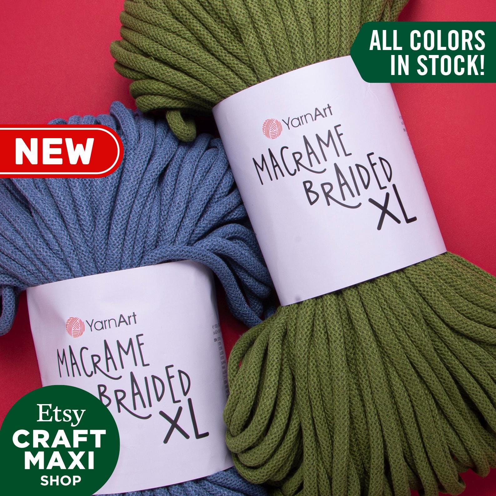Yarnart Macrame Braided XL: Jumbo Cotton Accessory Rope Decoration