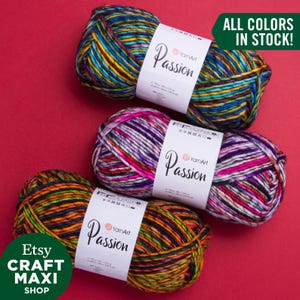 YarnArt Passion: ウール混紡マルチカラーソフトカーディガンセーター ヤーン編み かぎ針編み 冬物