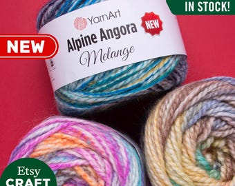 YarnArt アルパインアンゴラメランジ 新商品：ウール混紡バルキーマルチカラーヤーン 編み物 かぎ針編み 冬物
