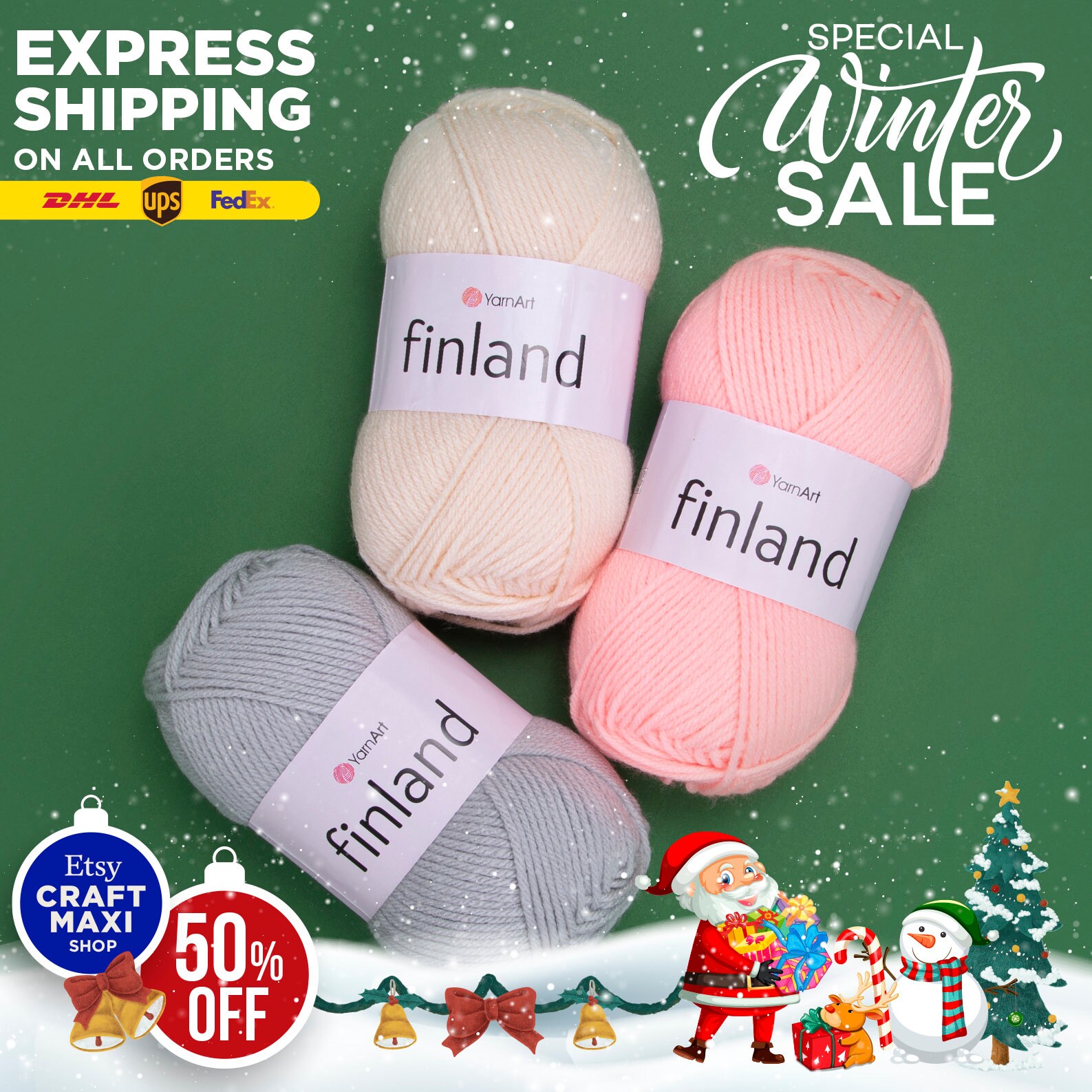 YARNART FINLAND Knitting Yarn 100 Acrylic Seasonal Yarn Soft