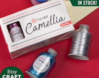 YarnArt Camellia 新商品: キラキラ輝くメタリックファンタジーレース糸 刺繍 かぎ針編み アクセサリー糸
