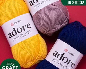 YarnArt Adore: 100% AntiPilling Acrylic Soft Baby Yarn Knitting Crocheting Seasonal Garments
