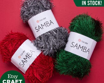 YarnArt Samba: Eyelash Yarn Hairy Thread Knitting Crocheting Soft Fluffy Garments