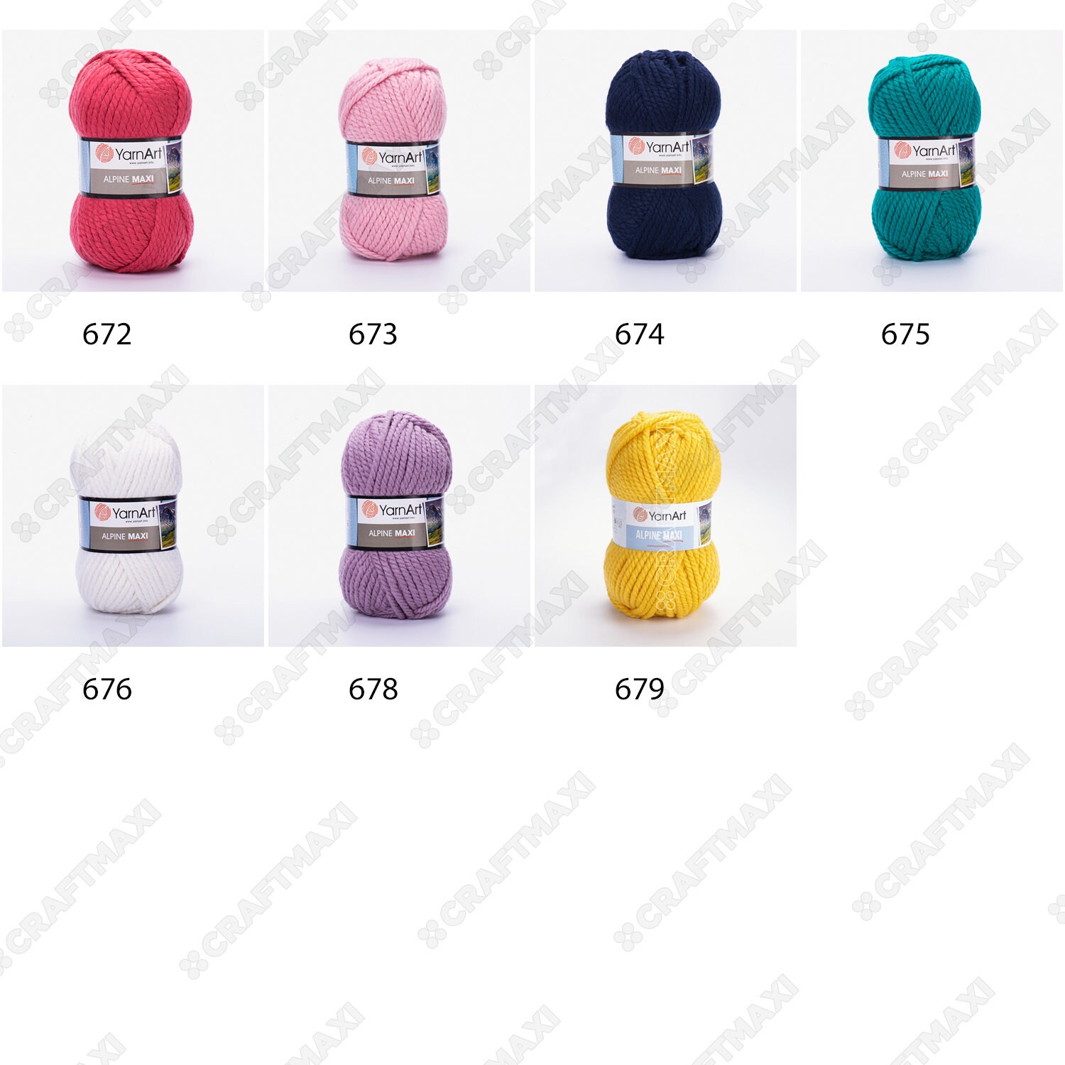 YARNART ALPINE MAXI Knitting Yarn 40 Wool Sweater Yarn Etsy