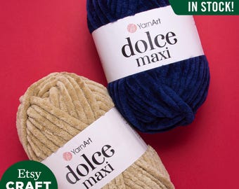 YarnArt Dolce Maxi: Jumbo Plush Velvet Baby Yarn Knitting Crocheting Soft Garments 100% MicroPolyester
