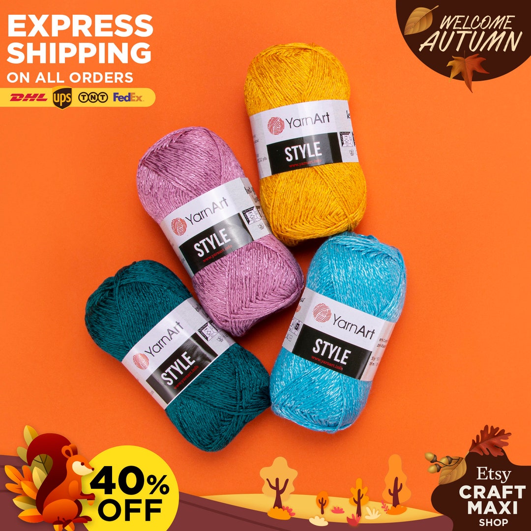 YARNART STYLE Shiny Knitting Yarn Summer Yarn Glittery Etsy Canada