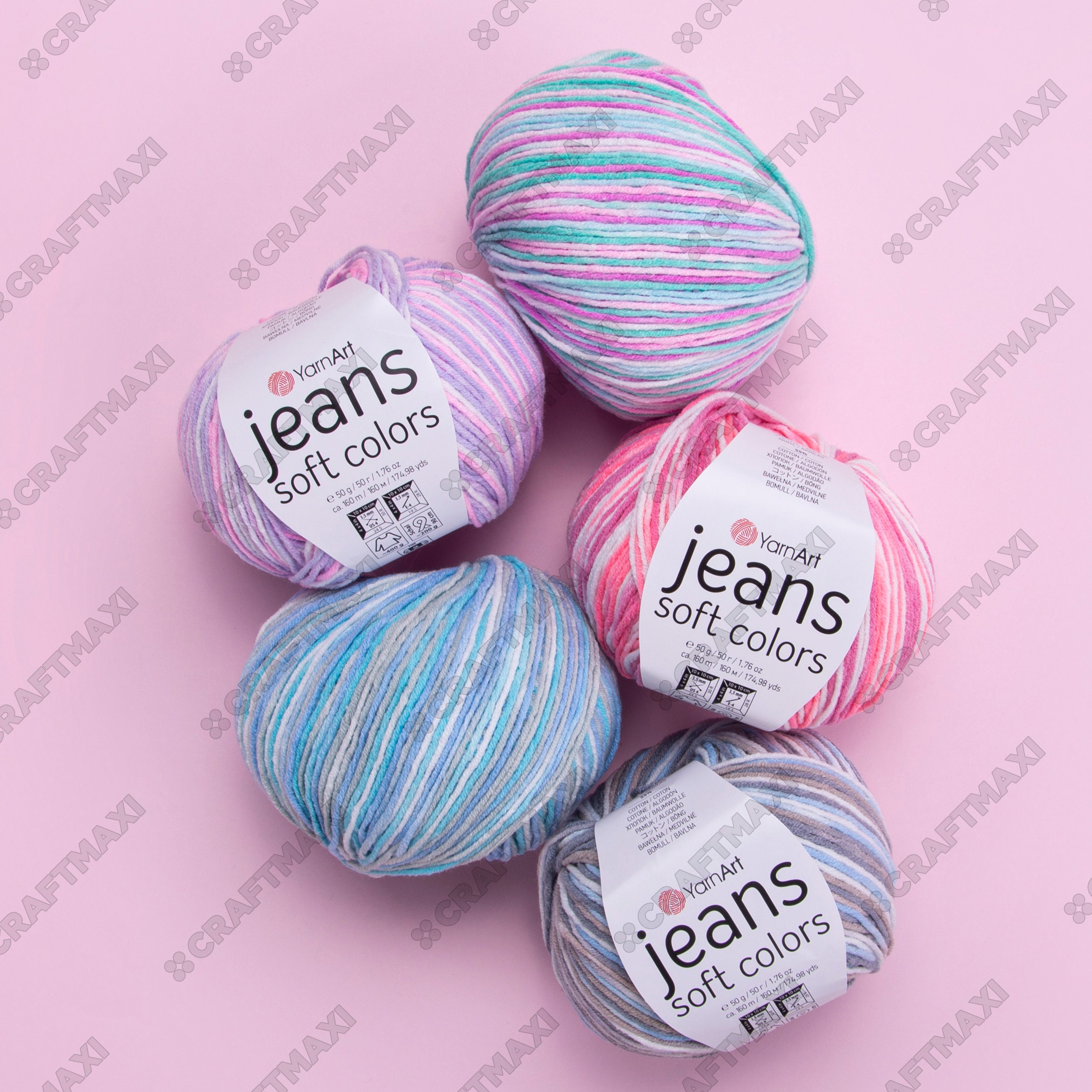 Cotton Yarn, YarnArt JEANS TROPICAL, Gradient Yarn, Knitting Yarn, Crochet,  Multicolor Yarn, soft yarn, Baby Yarns Jeans Yarn Hypoallergenic