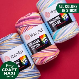 YarnArt Macrame Cotton VR - Multicolor Accessory Rope Home Decoration Craft Cord Weaving Crocheting Yarn
