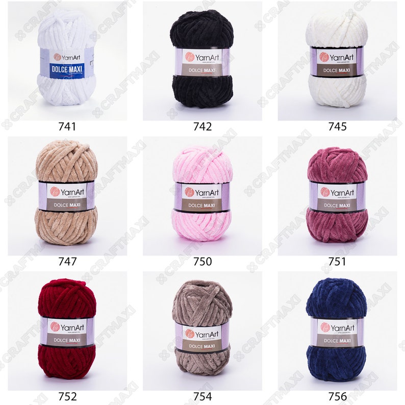 YARNART DOLCE MAXI Velvet Knitting Yarn, Super Bulky, Velvet Yarn, Soft Yarn, Blanket Yarn, Plush Yarn, MicroPolyester, 7.04 Oz, 76.55 Yds image 5