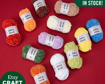 YarnArt Dolce Mini Velvet Yarn：あみぐるみ、編み物、かぎ針編みに最適な、ふわふわのマイクロポリエステル糸