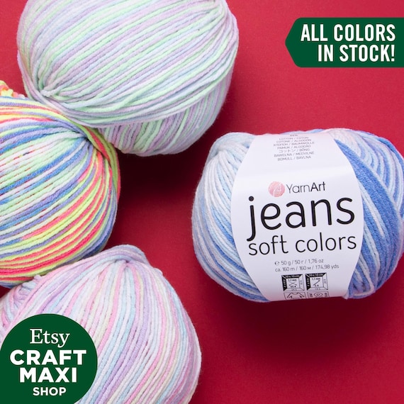 Yarnart JEANS SOFT COLORS - Multicolor Knitting Yarn, Baby