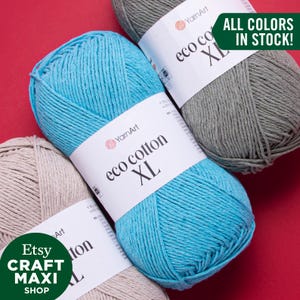 Yarnart ECO COTTON XL - Knitting Yarn, 80% Cotton Yarn, Summer Yarn, Crocheting, Amigurumi Yarn, Organic Yarn, Baby Yarn, 7.04 Oz, 240.59 Y