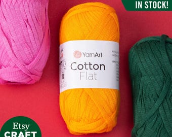 YarnArt コットンフラット：100%コットンフラットリボンアクセサリーヤーン 編み物 かぎ針編み 夏物