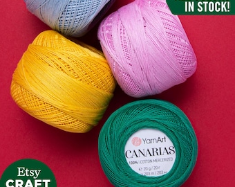 YarnArt Canarias: 100% Mercerized Cotton SuperFine Fingering Lace Thread Embroidery Crocheting Accessory Yarn