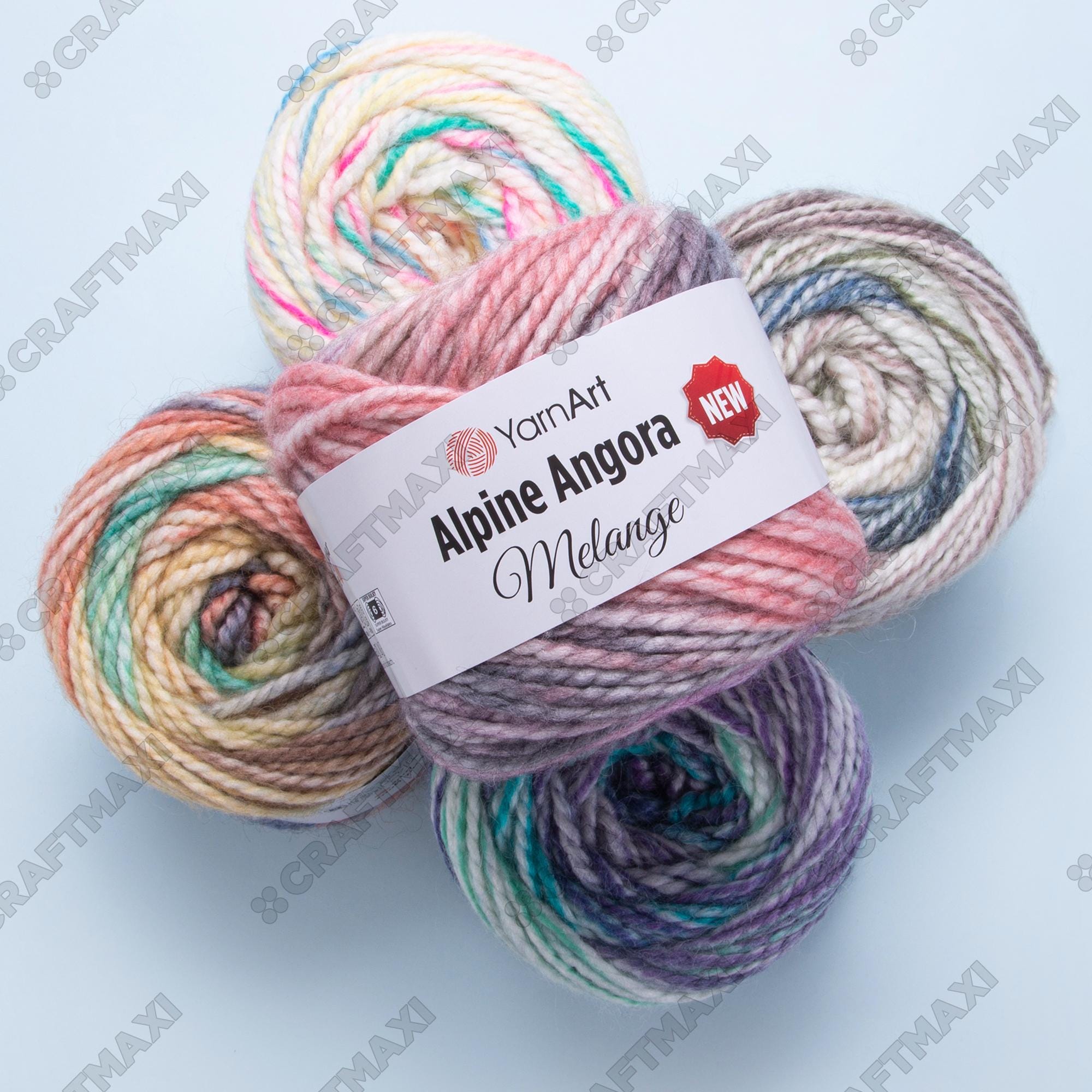 Yarnart ALPINE ANGORA MELANGE New - Multicolor Knitting Yarn