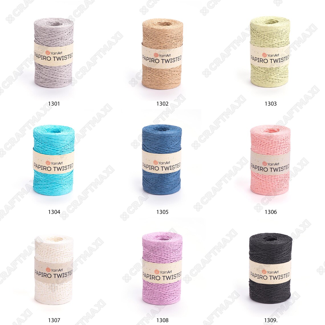 Twisted Raffia Rope Yarnart Papiro Twisted: 100% Raffia Paper Yarn Craft Ribbon Accessory ...