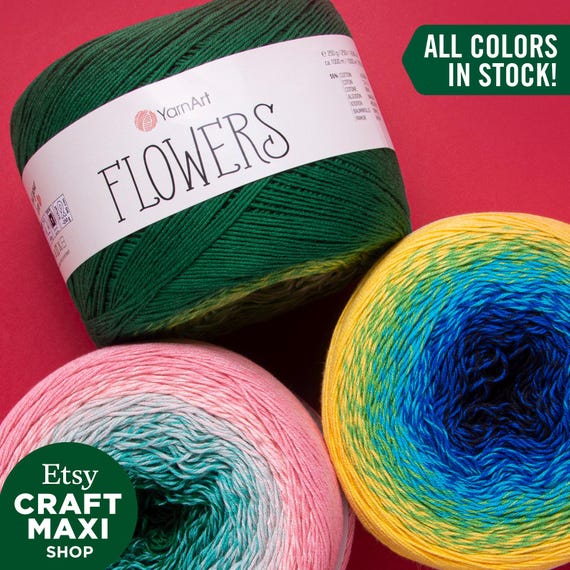 Yarnart Flowers: Multicolor Soft Cake Yarn Knitting Crocheting